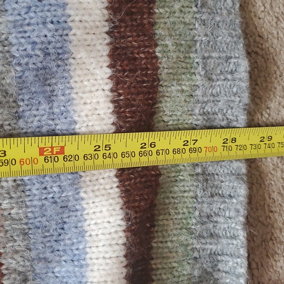 b.young Grey Oversized Byoksana Stripe Wool Blend Preppy Eclectic Cardigan S - Picture 13 of 14